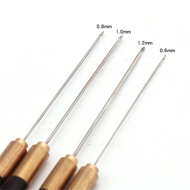Embroidery Crochet Hooks Needle Wooden Handle Beading Hooks for Sewing Embroidery Beading 0.6mm0.8mm1.0mm1.2mm