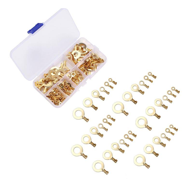150pcs/set Round Terminal Block DJ431 O-type Lugs Terminals Cold-Pressed Connector Copper Tab Wiring Nose Combination Set High Quality Convenient