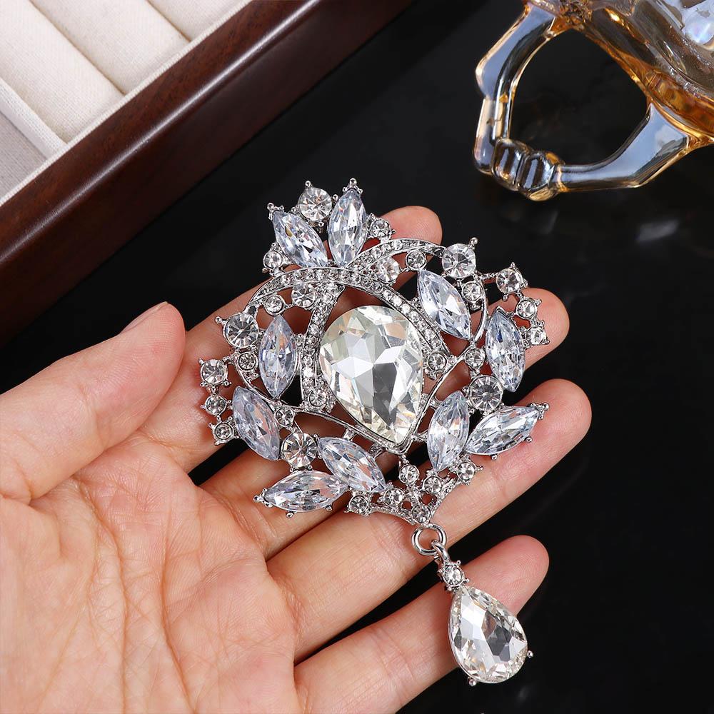 Rhinestone Flower Zinc Zinc Alloy Crystal Fashion Jewelry Korean Style Brooch Clothing Accessory Women Brooch