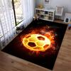 "Fiery Soccer Ball Design Carpet for Living Room, Modern Style Rug" Suitable for use as an anti-slip for living room bedroom sofas