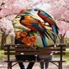 1PC Birds Flowers Umbrella-8-Rib Reinforced, Automatic Open, Lightweight & Durable, Fashion Accessory for Outdoor-D359