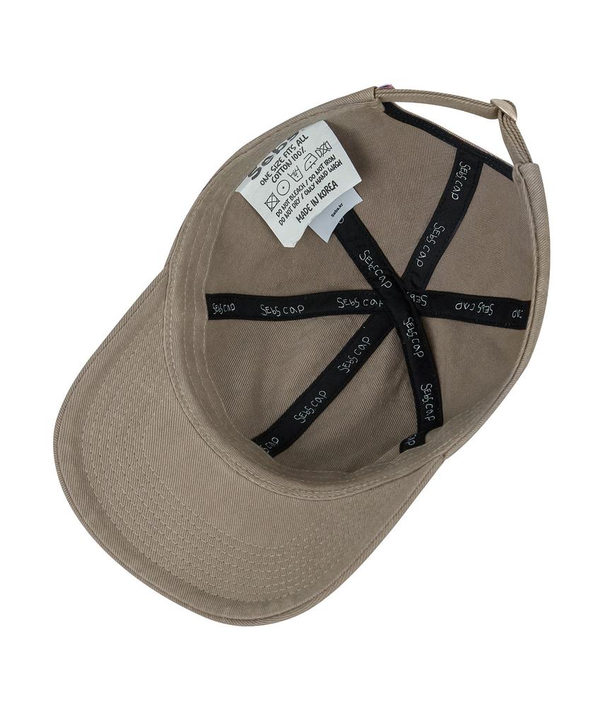 Sebseu Small Logo Twill Brown Ball Cap - Sand