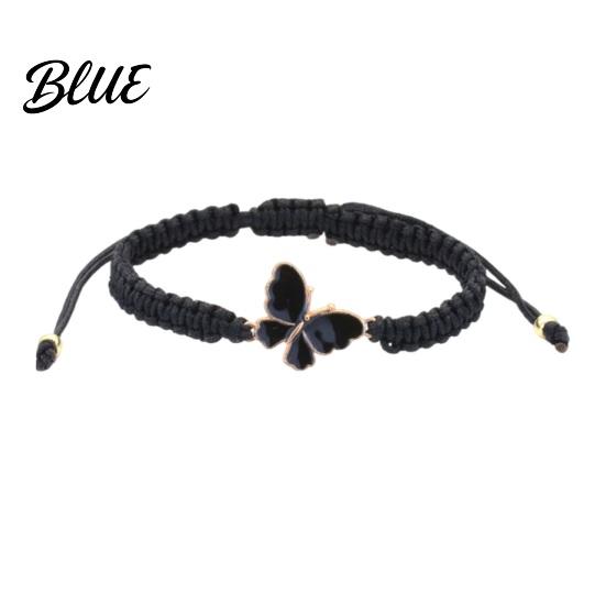 Braided Butterfly Bracelet Handcrafted String Rope Adjustable Cheerleader Wristlet Gift
