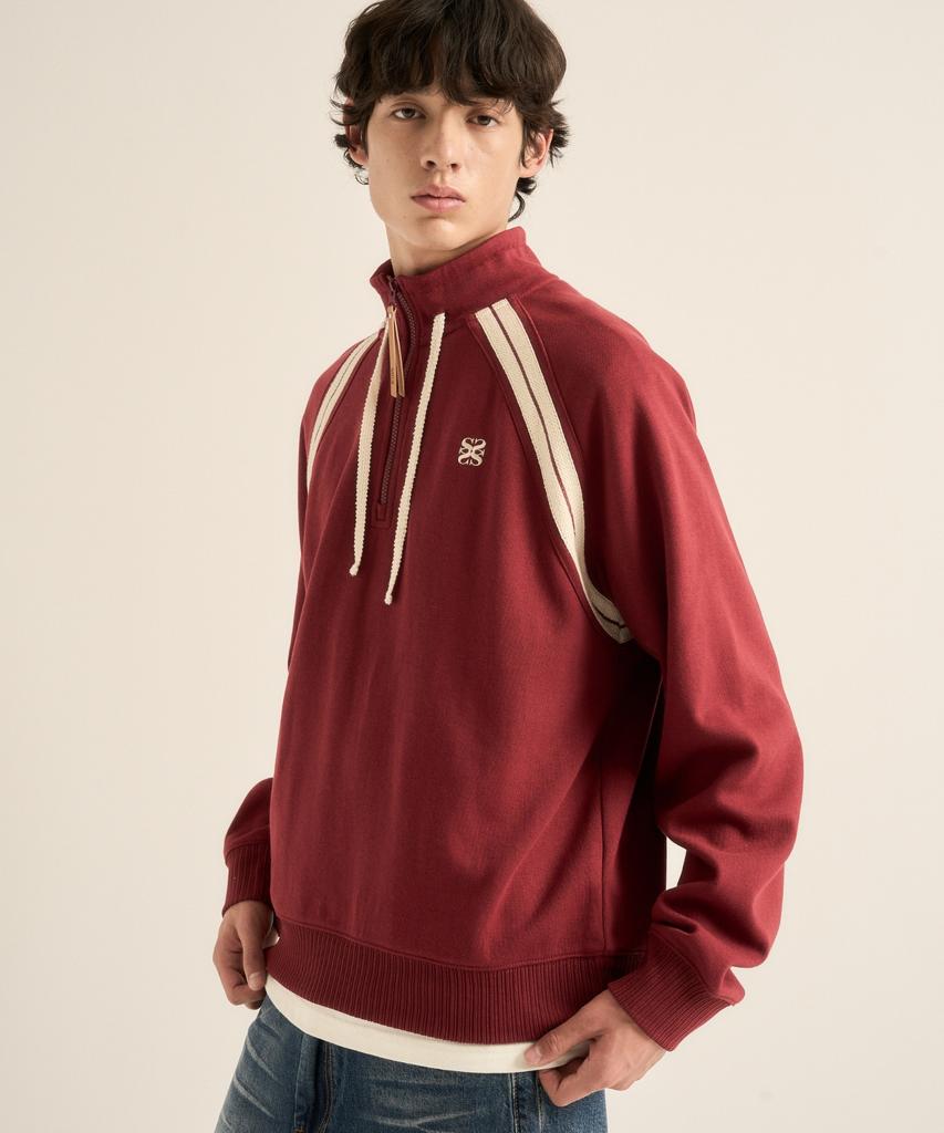 Seteo Lawton Half Zip Sweatshirt Burgundy