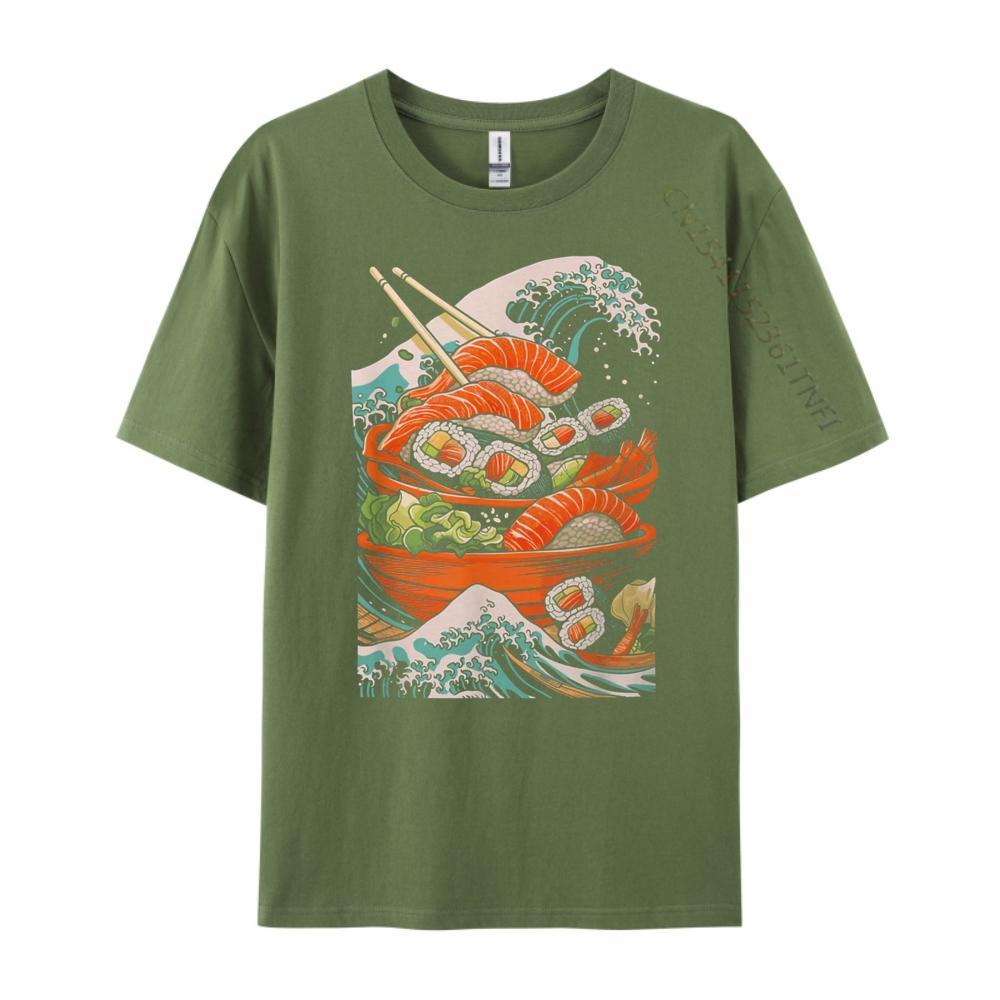Lustige Japanische Lebensmittel Sushi Kawaii Sushi Liebhaber Anime Otaku Grafik T-Shirts Herren Lustiges T-Shirt Große Größe Ästhetisch