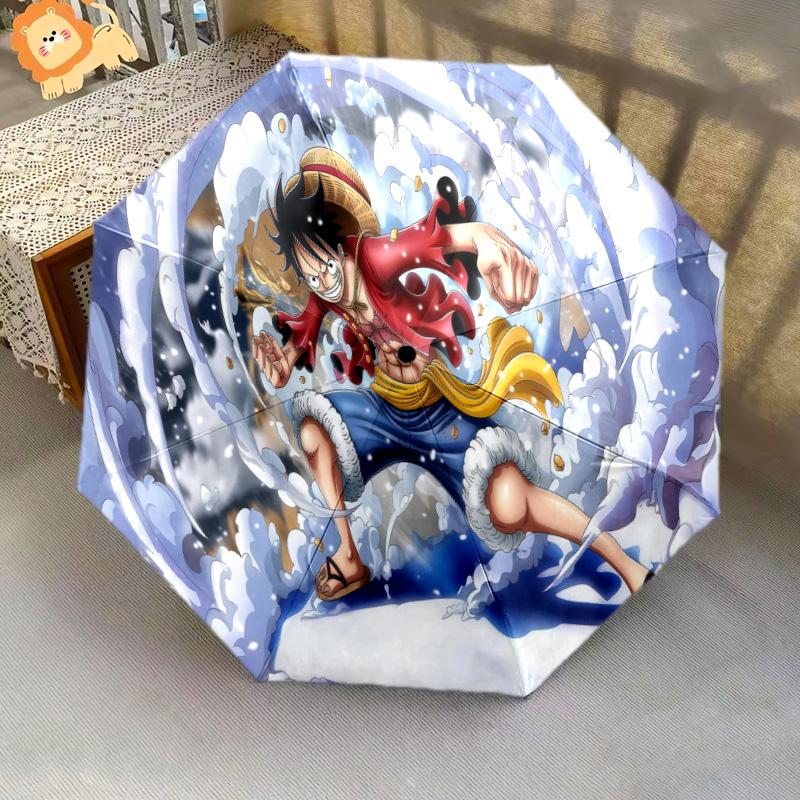 1 PC Automatic Folding Umbrella - Monkey D Luffy Pattern Portable Foldable Design With 8 Ribs Christmas Birthday Gifts
