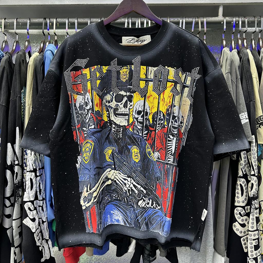 BK06 Summer European and American Trendy Brands Unisex Loose Cotton T-shirt Couple T-Shirt