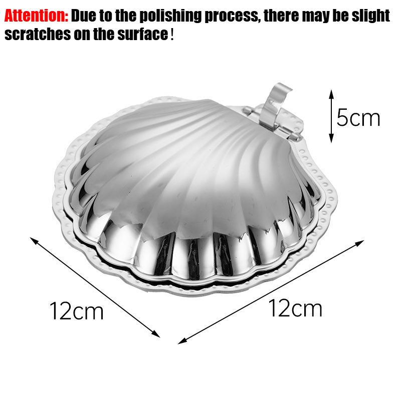 Piatto in Acciaio Inossidabile 304 a Forma di Conchiglia Piatto da Portata Metallo Formaggio Dessert Piatto Contenitore Gioielli Vassoio Metallico Scatola Sapone Decorazione Tavola