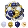 60 st mörkblå och vita ballonger festdekoration ballong konfettiballong bandset lämpligt för födelsedagar, temafester,