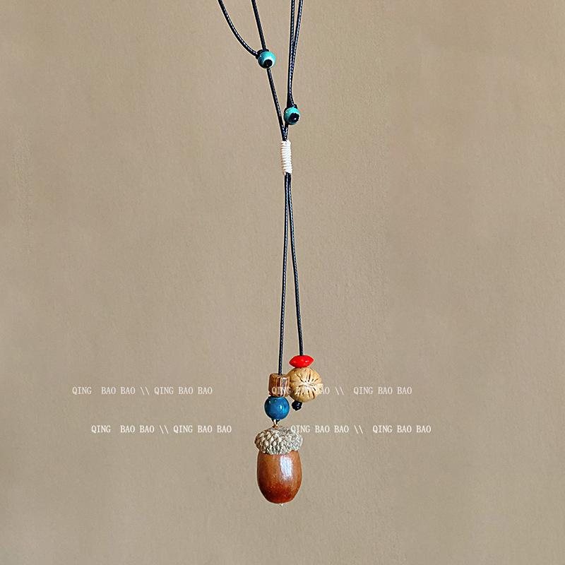 Zen Retro Chinesische Keramik Halskette - Handgewebtes Nischendesign für Frauen