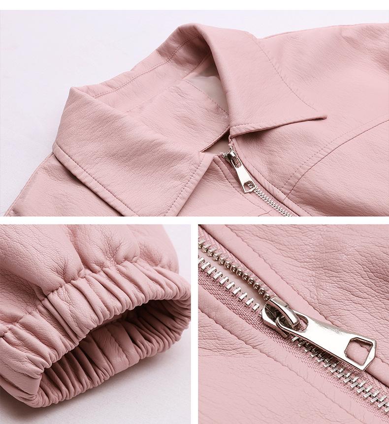 Women's Short Leather Jacket - 2024 Spring/Autumn Collection, Elegant Small Fragrance Style, Advanced Temperament, ZH1162.