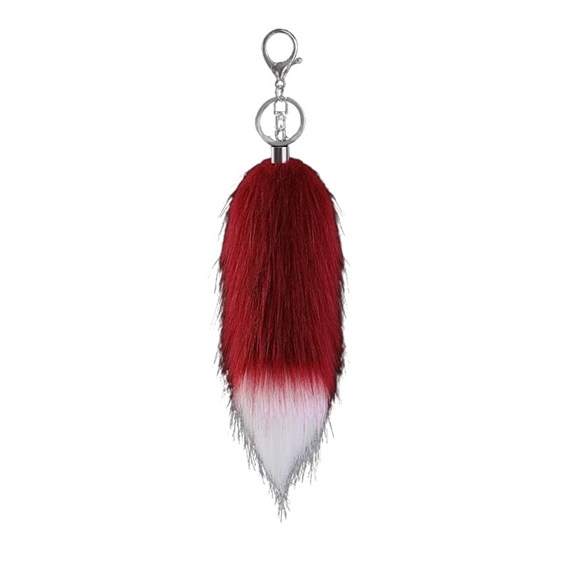 

[COZENTA] strap fur tail Fluffy Fluffy key ring accessories mini (wine red)