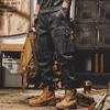 Men's Retro Heavyweight Cuffed Workwear Pants - Loose Straight Leg Trend for Autumn and Winter