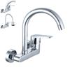 Modern Classic Single Handle Kitchen Sink Faucet Thermostatic Wall Mounted Mixer Tap with 2 Holes Ceramic Valve Core