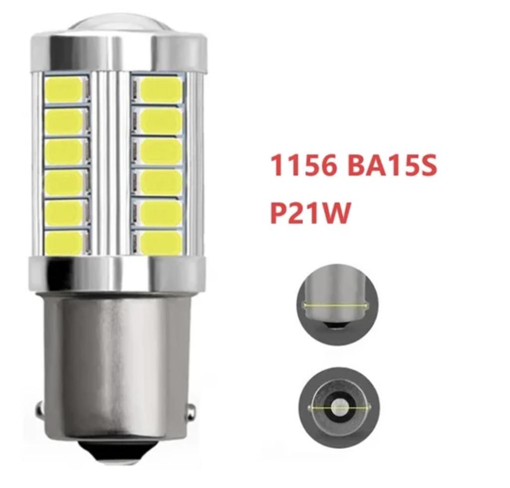 2x 1156 LED BA15S P21W PY21W BAY15D 5630 5730 33SMD LED Bulb BAU15S P21/5W 12V For Signal Lights Reverse Lamp