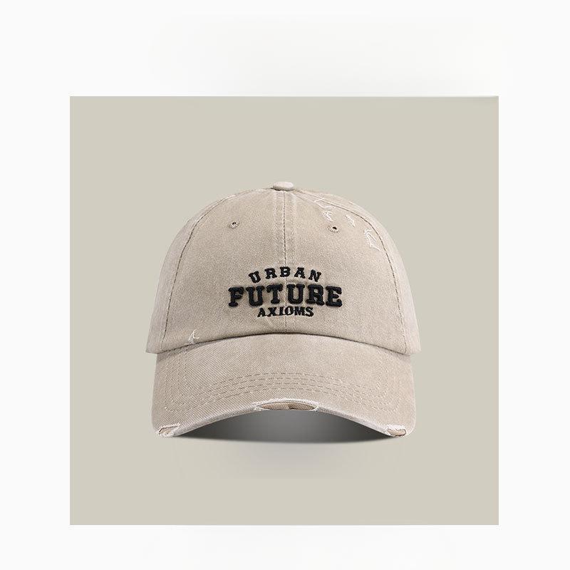 

Американская ретро стирка старая бейсболка женская большой окружности головы показывающая лицо маленькая модная надпись рваная мужская бейсболка тренд (60-65cm)