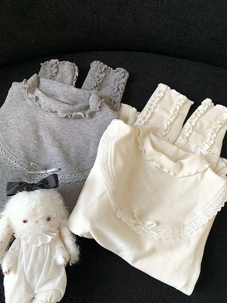 Elegant Women's Slim-Fit Ruffled Turtleneck Long-Sleeve Winter Top