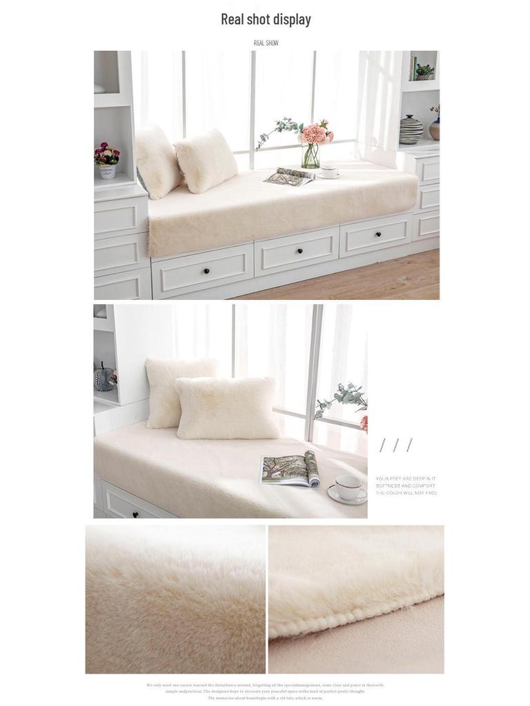 Faux Rabbit Fur Long Plush Lumbar Support Throw Pillow