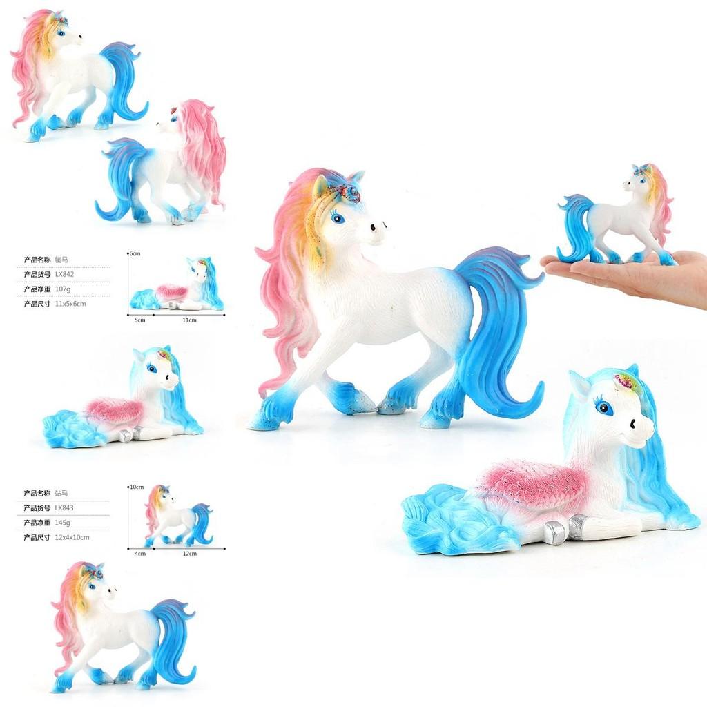 Adorable Unicorn Rainbow Horse Static Model Pvc Figurine Ideal For Children's Play