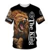 Summer Round Neck 3D Tiger Lion Print Top Fashionable Casual Short Sleeved Men's T-shirts