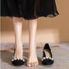 2024 Spring New Pearl Inlaid Professional Color Matching Design Sense Daily Work Shoes Temperament Celebrity Slim Heel Shoes