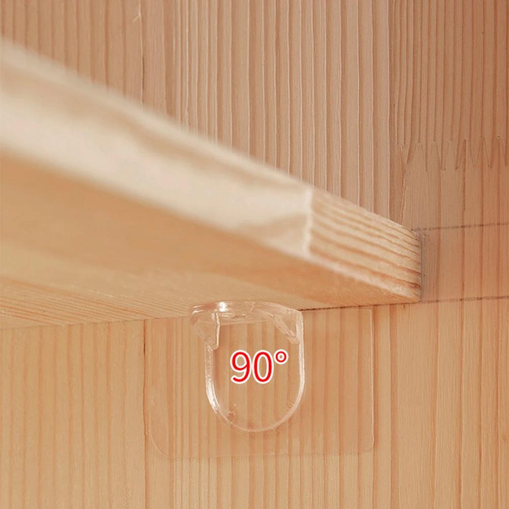 Shelf Support Sticky Nail Self-adhesive Wardrobe Shelf Support Clip Wall Hanging Rack Partition Punch-free Hook Strong Bracket