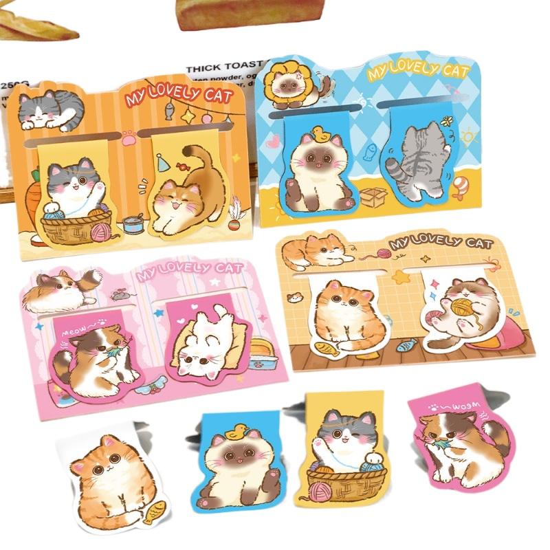 Lovely Ins Cute Cat Magnetic Bookmark Cartoon Double Reading Book Page Clip High Value Learning Kawai Stationery Bookmark Prize