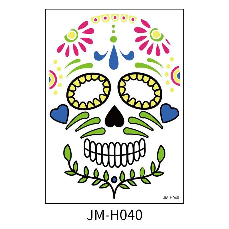 Cross Border Halloween Scene Tattoo Stickers Waterproof Sweat Day Of Dead Makeup Ball Funny Facial