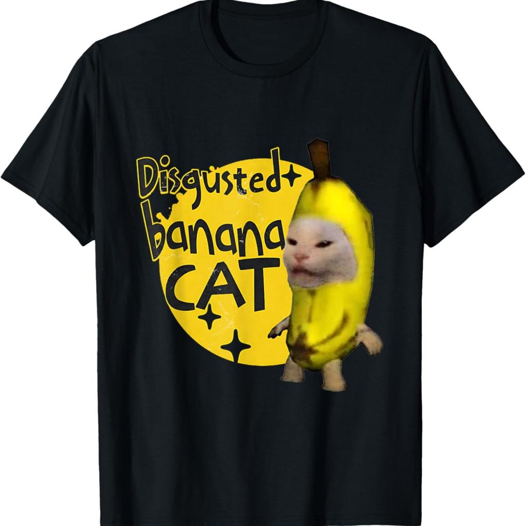 Walgelijke Banaan Kat Meme Bananacat Blije Kat Liefhebbers Meme T-shirt voor Mannen Vrouwen Kinderen