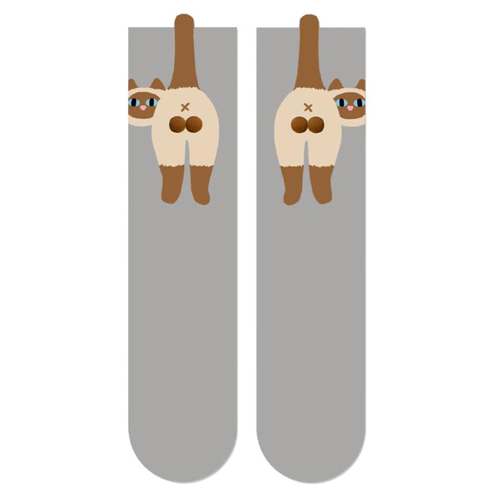 Funny Cotton Socks with Balls Cartoon Animal Socks Breathable Cat Middle Tube Socks Novelty Gifts for Cat Lovers