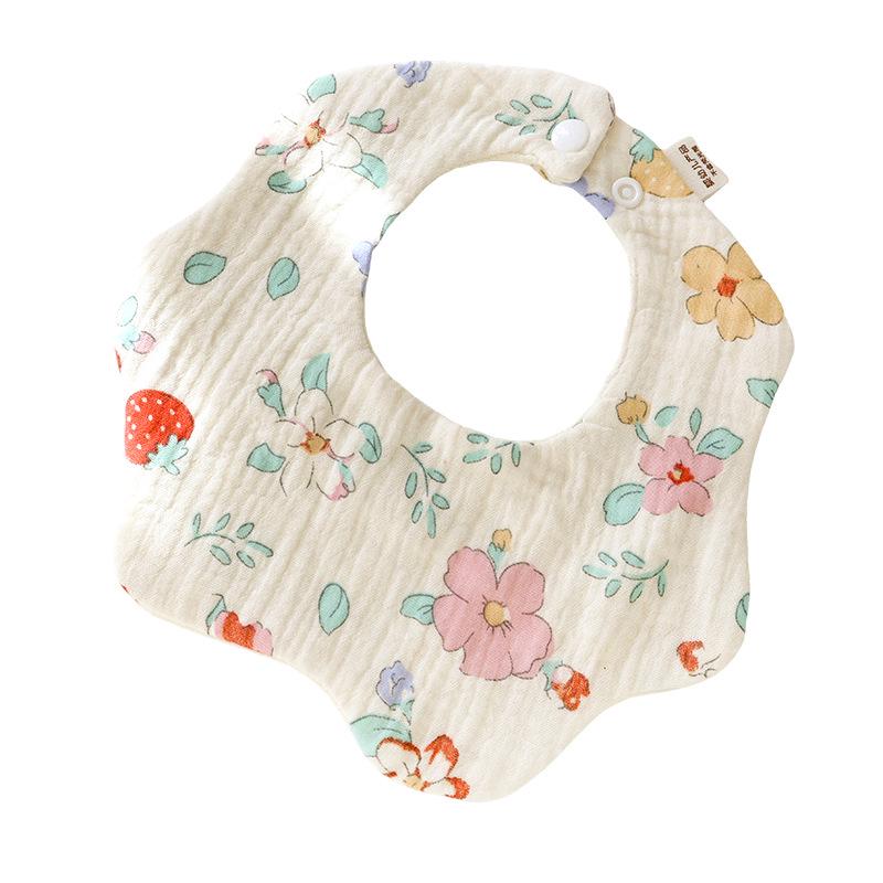 Cross-Border Six-Layer Cotton Crepe Baby Drool Bib - Pure Cotton Crinkled Gauze Marshmallow Bib