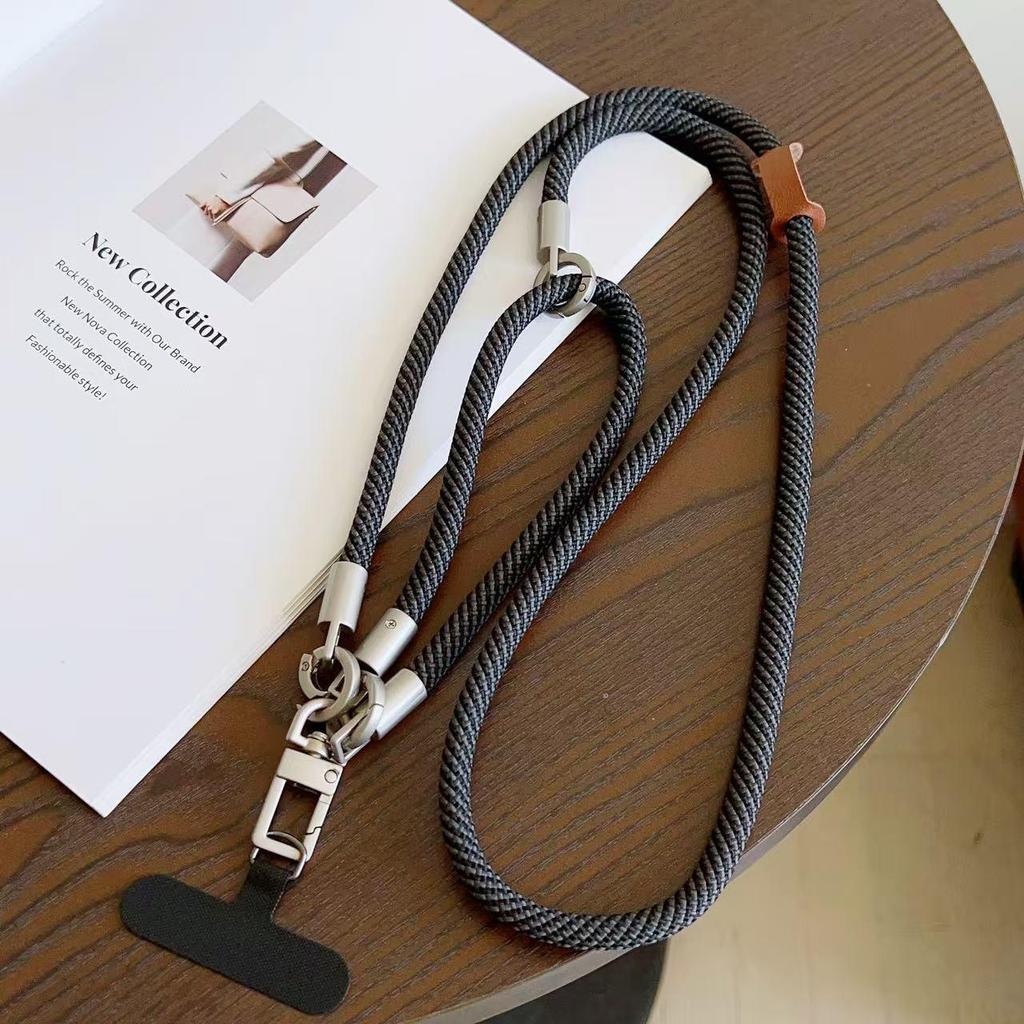 Dual-Function Anti-Lost Crossbody Phone Lanyard with Detachable Wrist Strap and Metal Buckle