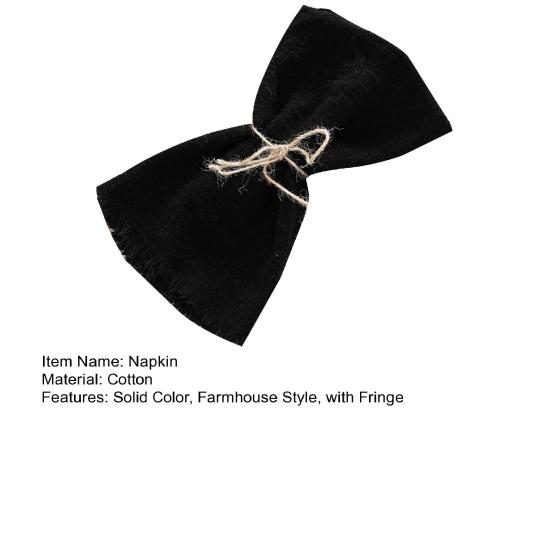 Bohemian Napkin with Fringe Cotton Fabric Solid Color Napkin Rustic Wedding Napkin for Dining Table Farmhouse Home Decor