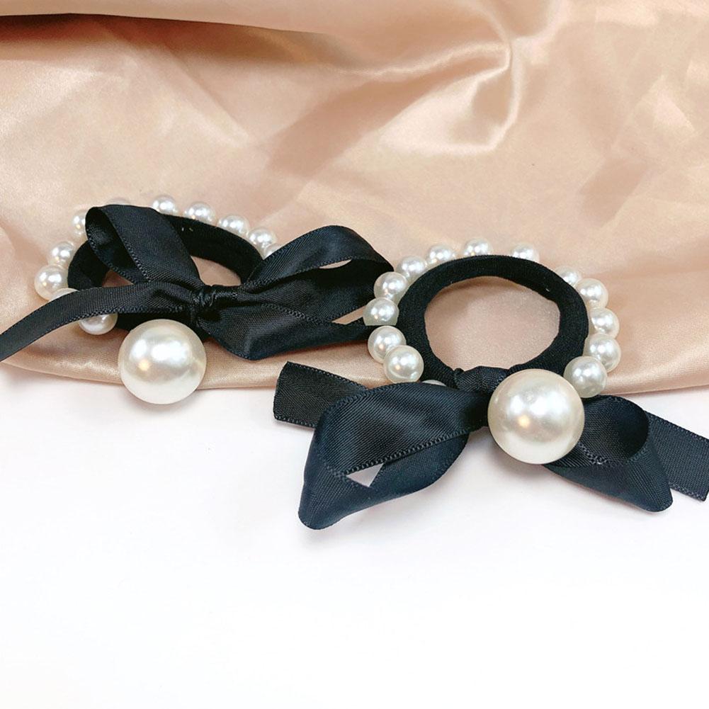 Korean Style Woman Big Pearl Hair Ties Hairband Scrunchies Girls Ponytail Holders Rubber Band Hair Accessories  New Fashion