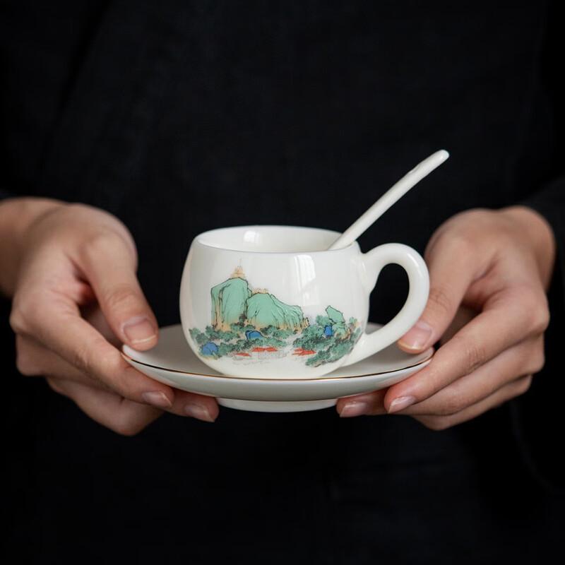 Xiamen  Sea Garden  Ceramic Coffee Cup & Saucer Set