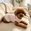 Breathable Puppy Lace Skirt Lotus Leaf Edge Dog Cooling Vest Princess Style Bow Dog Skirt  Party