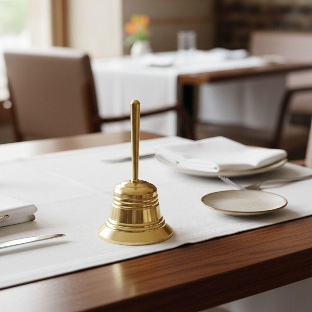 Polishing Hand Bell with Bell Clapper Dining Bell Exquisite Bell Desktop Ornaments  School