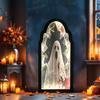 Halloween Hologram Ghost Mirror Spooky Blood Ghost Mirror with LED Light for Bedroom Kitchen Haunted House Decor