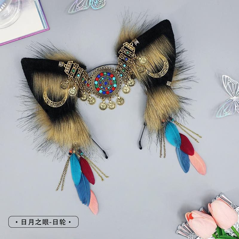 Handmade Cute Plush Animal Ears Cosplay Comic Show Punk Headband Spice Girl Headgear European and American Style Hair Accessories