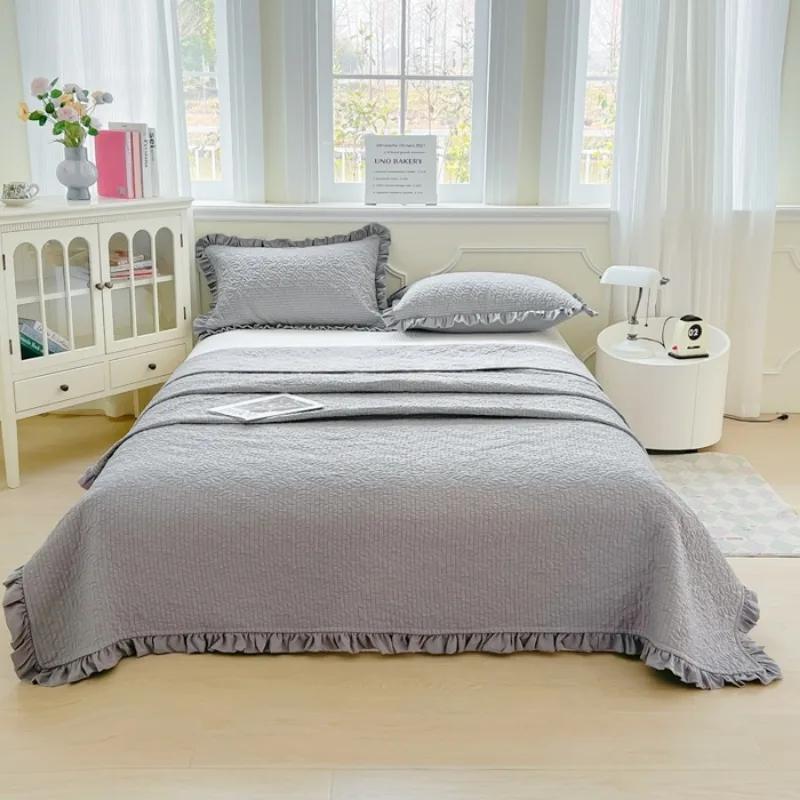 

Summer Light Oxygen Natural Department Korean Breathable Thin Summer Quilt Air Conditioner Quilt Single Piece Summer Quilt ony 2pcs pillowcase серый