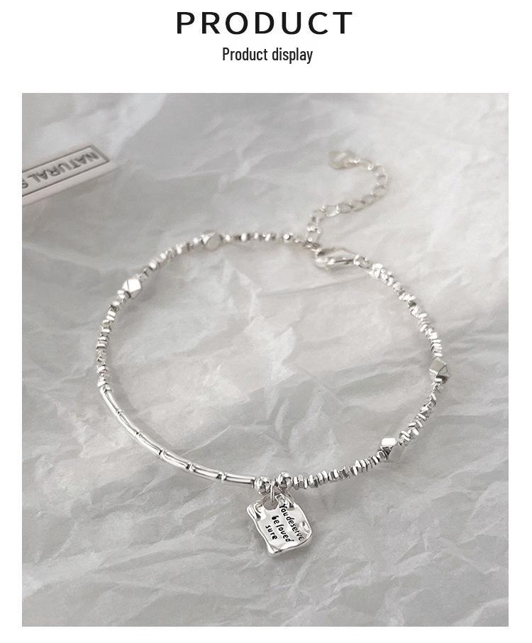 High-End S925 Sterling Silver Bamboo Joint Pendant Bracelet