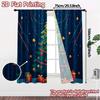 2pcs,Curtains Christmas Tree Ornaments Gifts_f Popular Contemporary Curtains Durable 100% Polyester Fabric Curtains Versatile