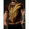 Europe America Summer Men's T-Shirt Dragon Pattern 3D Print Tees Top Loose Short Sleeve Streetwear Vintage Oversized Women T-shirt