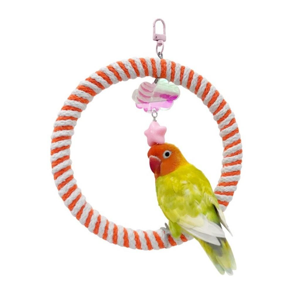 Hanging Bird Toy Swing Cloud Star Ornament Parrot Perch Multi-Function Parrot Swing Ring  Parakeet