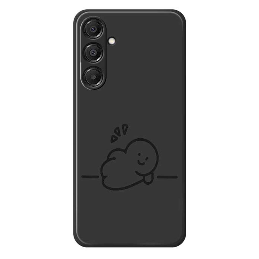 

For Samsung Galaxy A16 5G/4G Case Stick Figure Pattern Printing Straight Edge TPU Phone Back Cover Black