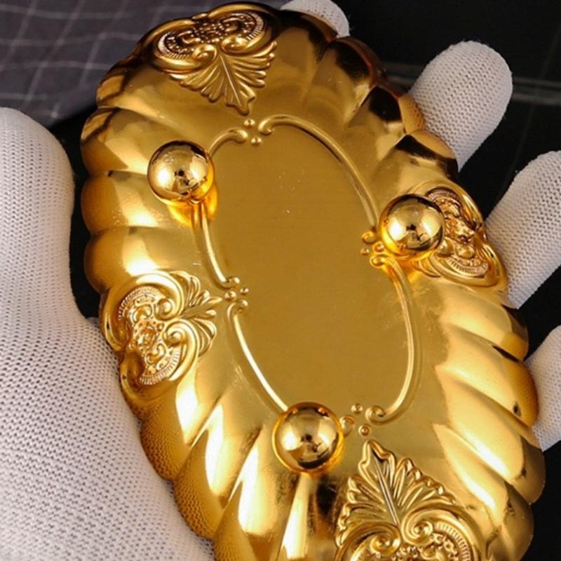 Metall Oval Spitze Kleine Obstplatte Hotel Buffet Präsentation Kalte Speisen Gebäcktablett Langlebig Catering Ovale Platte für den Foodservice