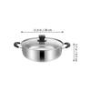 Pentola per fonduta in acciaio inossidabile da 28 cm, manico doppio, pentola per brodo, grande capacità, padella per zuppe, pentola calda pratica, fornello, cucina, sala da pranzo