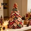 Kit Artigianale Albero di Natale da Tavolo Kit Trapuntato Fai da Te, Set Patchwork di Tessuto 3D per Progetti di Cucito Principianti Principianti, Decorazione Festiva Fatta a Mano con