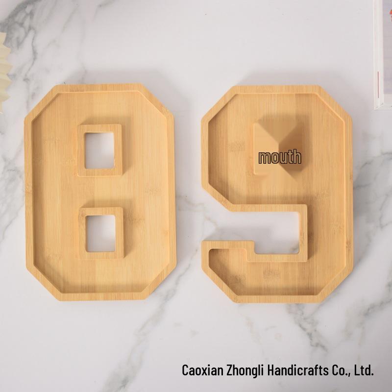 Bamboo Wood Letter Tray for Parties and Celebrations: Dessert, Deli, Fruit, or Dinner Plate
