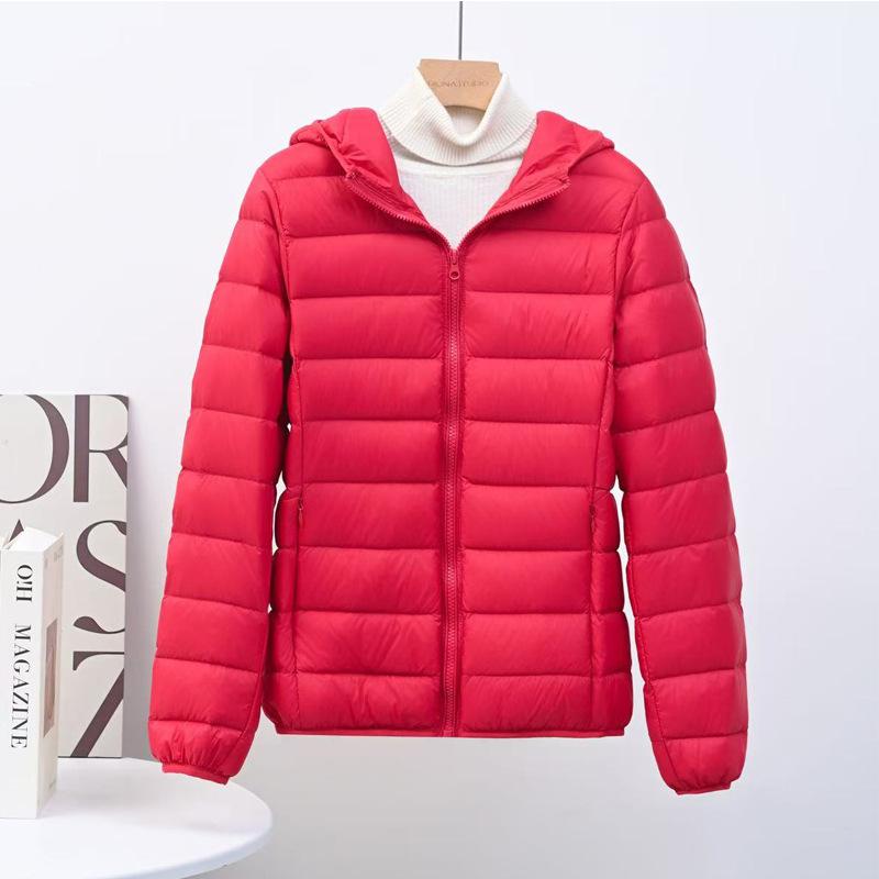 Women's Long Sleeve Puffer Jacket Hooded Casual Down Coat Lightweight Warm Plus Size Outerwear